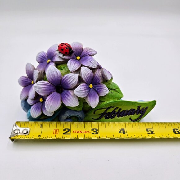 Jim Shore February Birth Month Violet Amethyst Flower Figurine 2014 Read - Picture 2 of 10